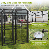 Egardenkart Aviary Large Walk-in Bird Cage - Heavy Duty Outdoor Aviary for Parrots, Macaws, Conures, Lovebirds, Finches, Parakeets, Cockatiels - Durable Pet House Birdcage