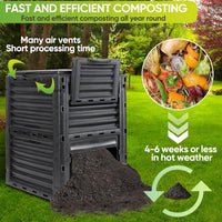 Garden Composter Bin Composting Waste Box Recycling Eco Storage 300L