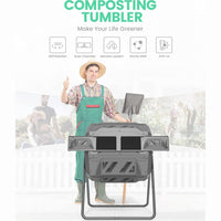 Compost Bin Dual Rotating Outdoor Composting Tumblers 160ltr