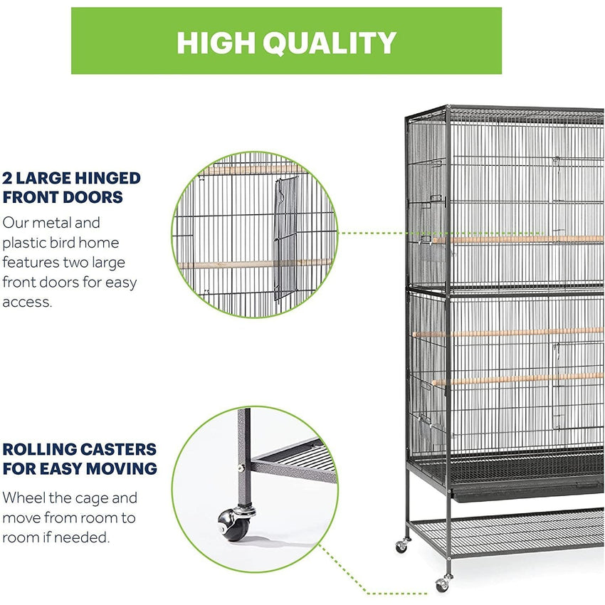 Large Bird Cage Flight Cage Wrought Iron for Cockatiels African Grey Quaker Amazon Sun Parakeets Green Cheek Conures Bird Cage.