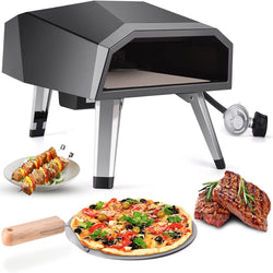 Egardenkart 12" Portable Gas Pizza Oven Outdoor - Propane Pizza Ovens for Outside with Pizza Stone for Oven