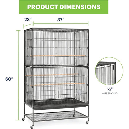 Large Bird Cage Flight Cage Wrought Iron for Cockatiels African Grey Quaker Amazon Sun Parakeets Green Cheek Conures Bird Cage.