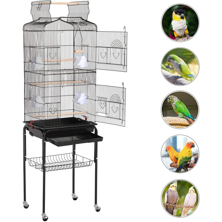 Outlet Bird Cages for Parakeets Cockatiels FiLovebirds nches Canaries Conures Budgies, Detachable Rolling Stand Copy