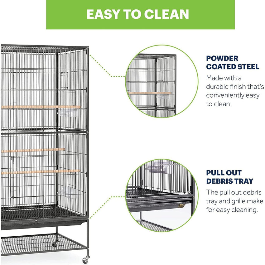 Large Bird Cage Flight Cage Wrought Iron for Cockatiels African Grey Quaker Amazon Sun Parakeets Green Cheek Conures Bird Cage.