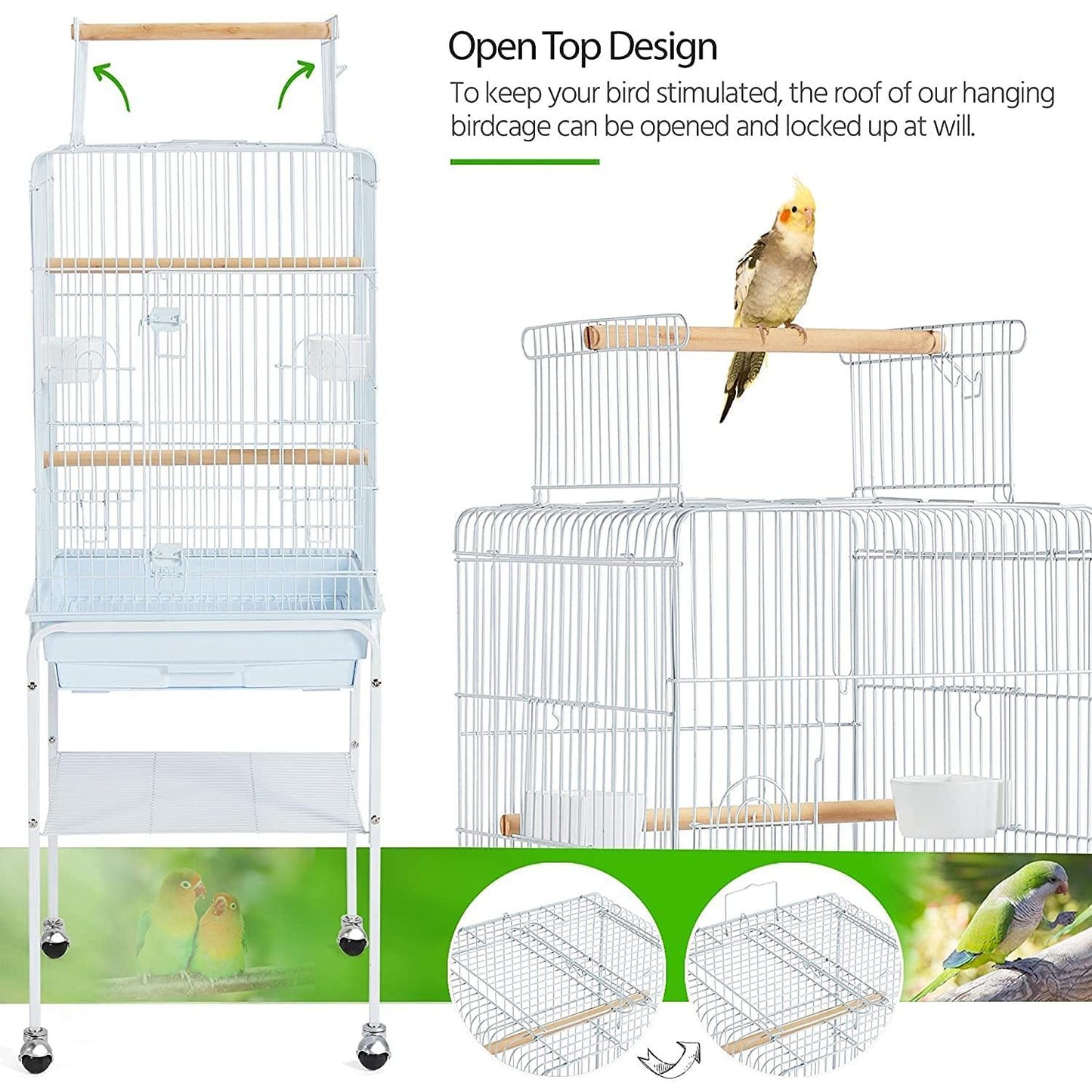Bird Cage with Rolling Stand