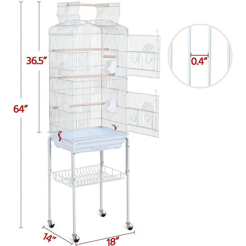 Outlet Bird Cages for Parakeets Cockatiels FiLovebirds nches Canaries Conures Budgies, Detachable Rolling Stand Copy