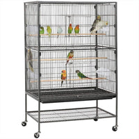 Egardenkart 132cm Wrought Iron Standing Large Flight King Bird Cage for Small Birds