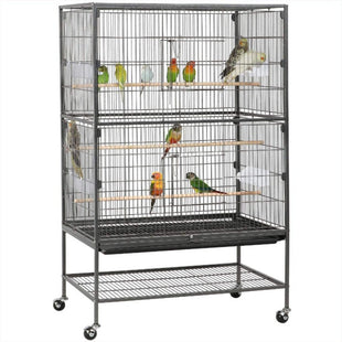 Egardenkart 132cm Wrought Iron Standing Large Flight King Bird Cage for Small Birds