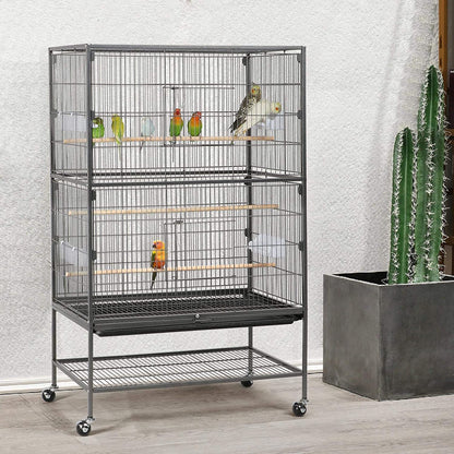 Egardenkart 132cm Wrought Iron Standing Large Flight King Bird Cage for Small Birds
