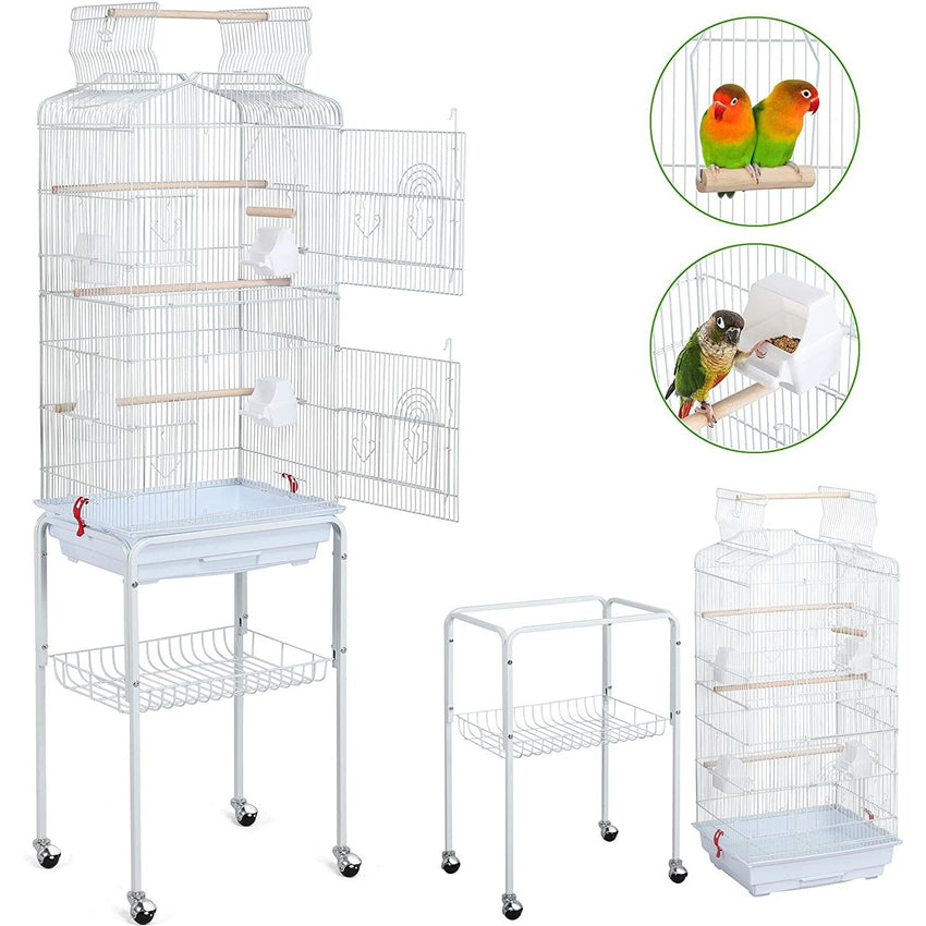 Outlet Bird Cages for Parakeets Cockatiels FiLovebirds nches Canaries Conures Budgies, Detachable Rolling Stand Copy